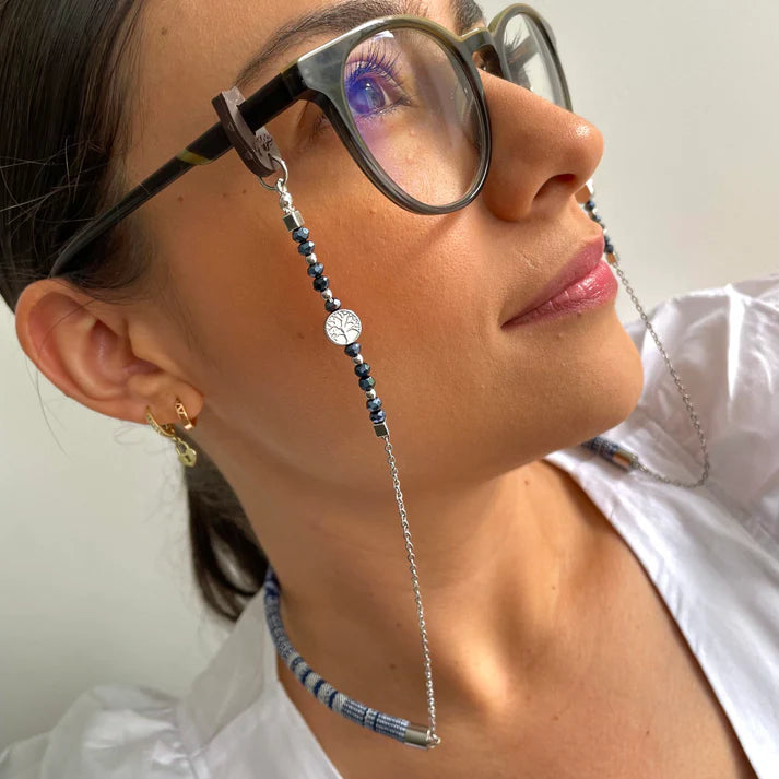 CUELGA GAFAS LUXURY AZUL